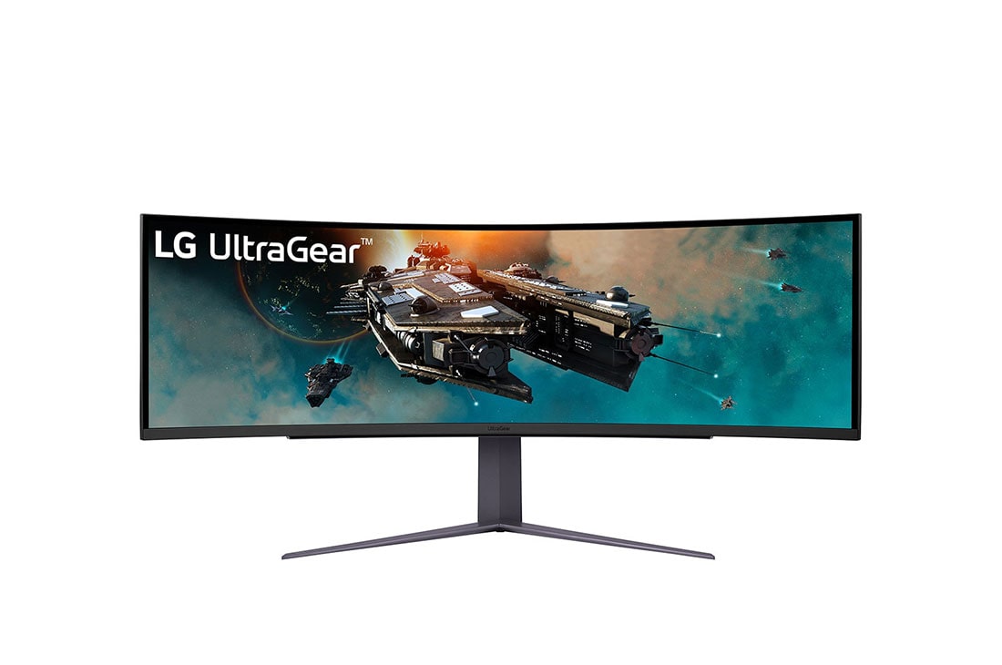 LG 2023 49inch UltraGear™ 240hz Curved Gaming Monitor, front view, 49GR85DC-B