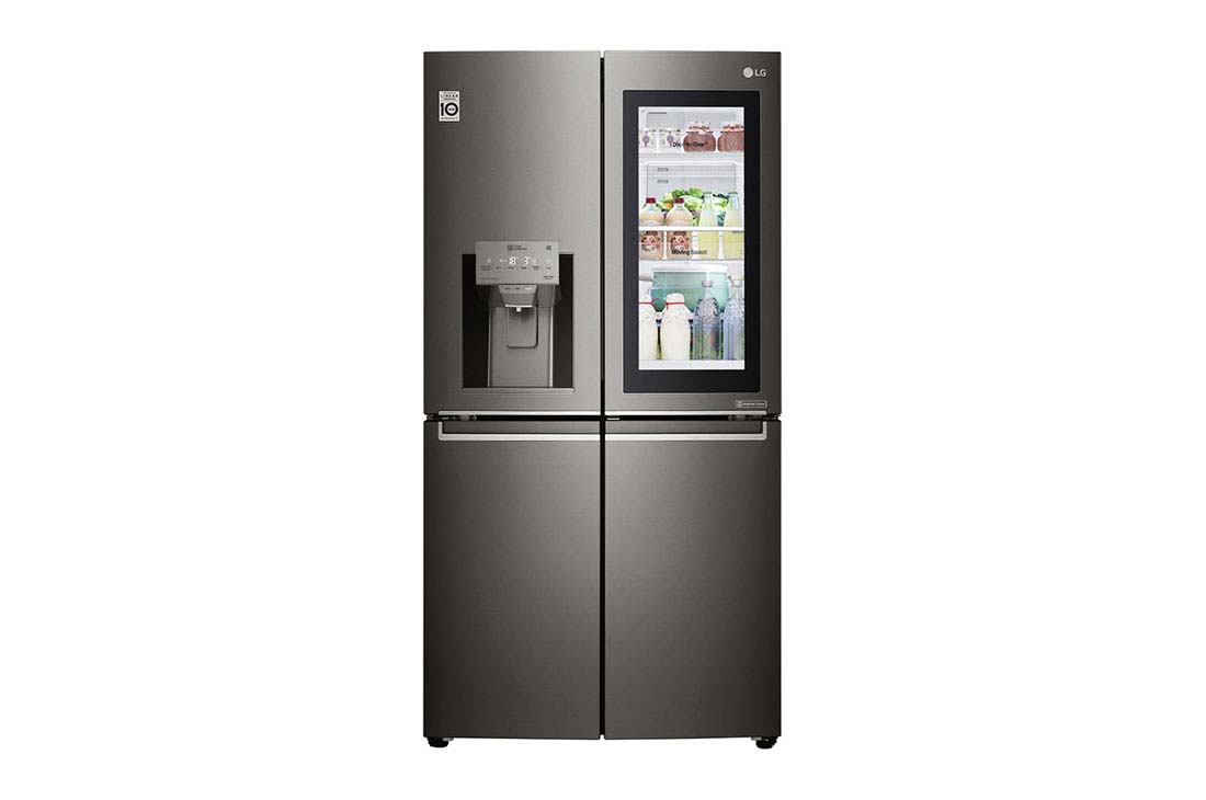 LG 4 Door Refrigerator, Black Stainless Steel, InstaView™ Door-in-Door®, Hygiene FRESH+™, ThinQ, GR-X39FTKHL