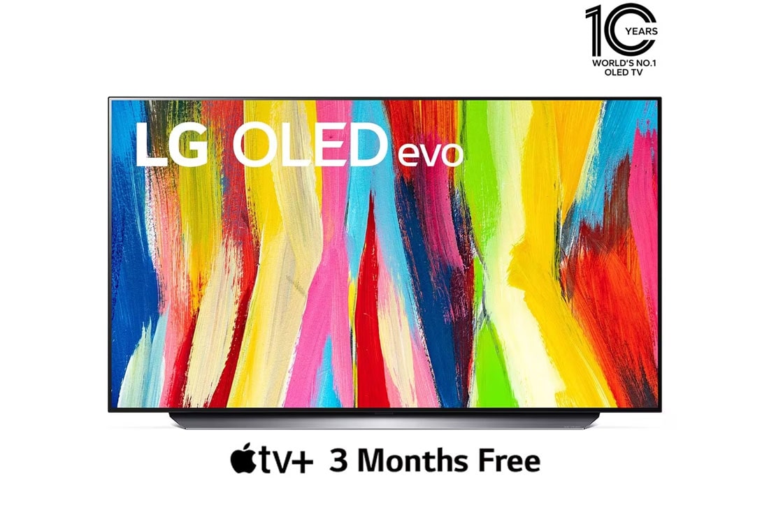 LG OLED evo 48 Inch TV With 4K Active HDR Cinema Screen Design from the C2 Series, Front view , OLED48C26LA