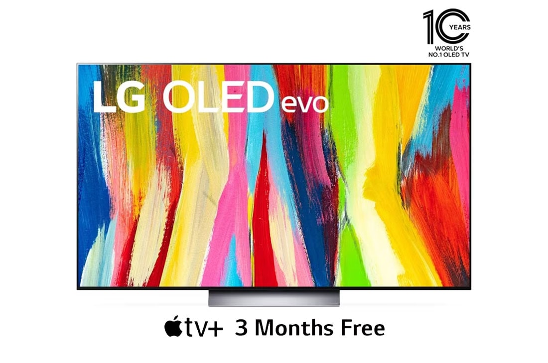 LG OLED evo 77 Inch TV With 4K Active HDR Cinema Screen Design from the C2 Series, Front view , OLED77C26LA