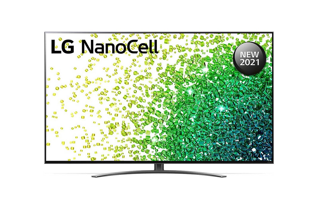 LG NanoCell TV 65 Inch NANO86 Series  Cinema Screen Design 4K Cinema HDR webOS Smart with ThinQ AI Local Dimming, A front view of the LG NanoCell TV, 65NANO86VPA