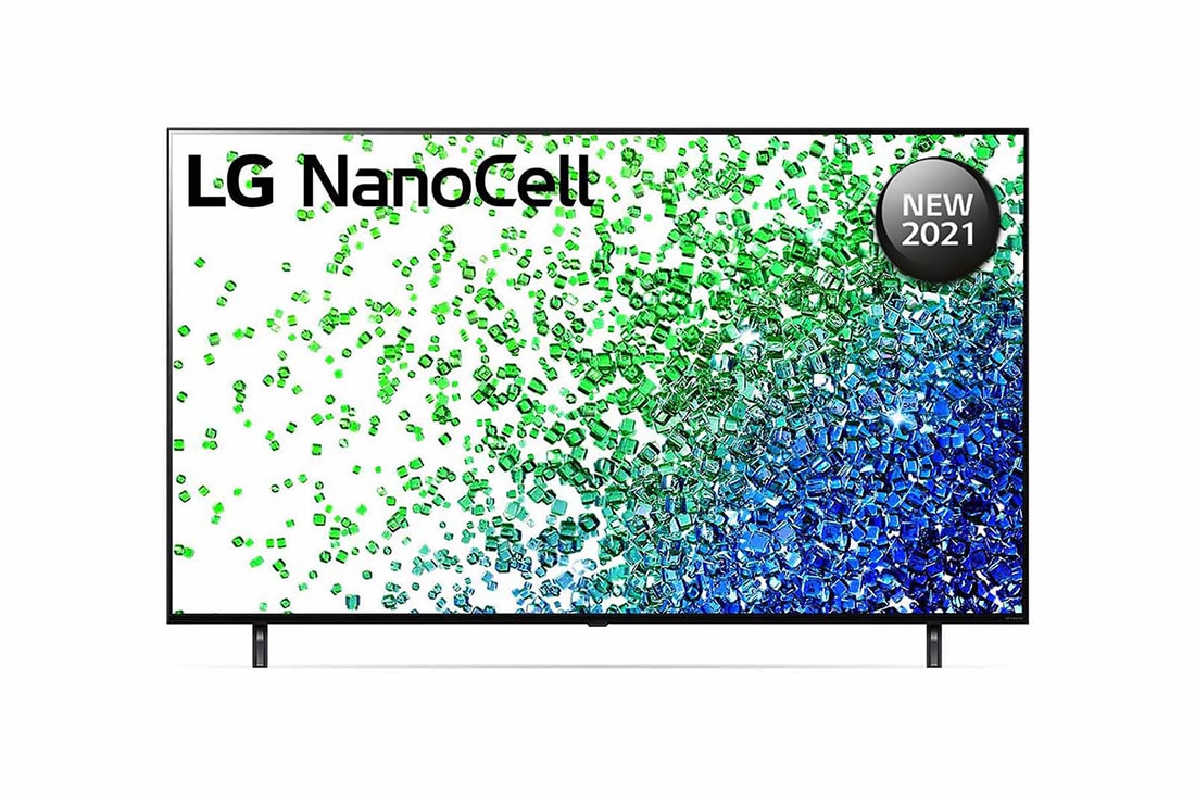LG NanoCell TV 65 Inch NANO80 Series Cinema Screen Design 4K Active HDR webOS Smart with ThinQ AI Local Dimming, A front view of the LG NanoCell TV, 65NANO80VPA