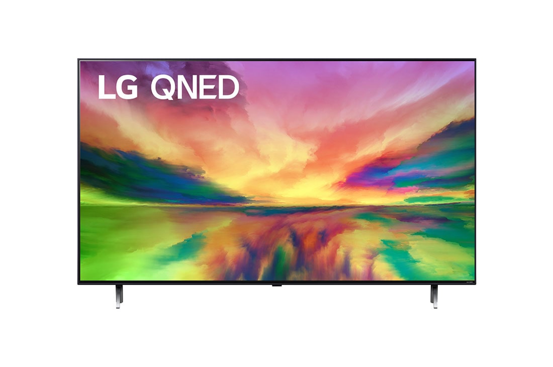 LG QNED 4K AI ThinQ 75'', Una vista frontal del televisor LG QNED con una imagen de relleno y el logotipo del producto en, 75QNED80SRA