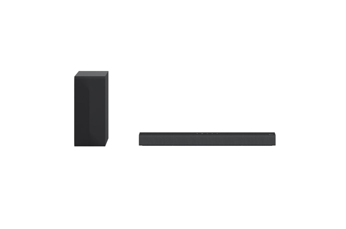LG 2.1 soundbar mit 300 Watt | kabelloser Subwoofer | LG DS40Q, Vorderansicht mit Woofer, DS40Q