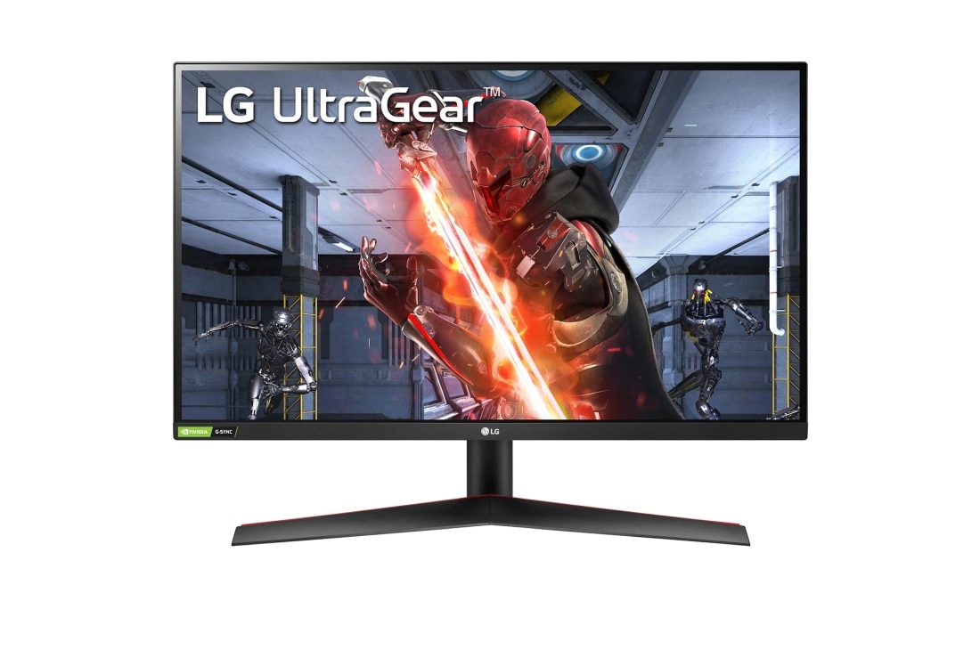 LG 27” UltraGear™ Full HD IPS 1ms (GtG) Gaming Monitor with 144Hz, front view, 27GN600-B