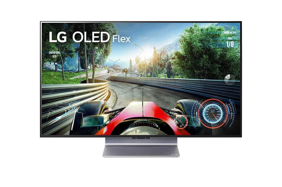 LG OLED Flex 42 inch 4K Gaming TV, Flex seen directly from the front with a fully curved screen. , 42LX3QPSA