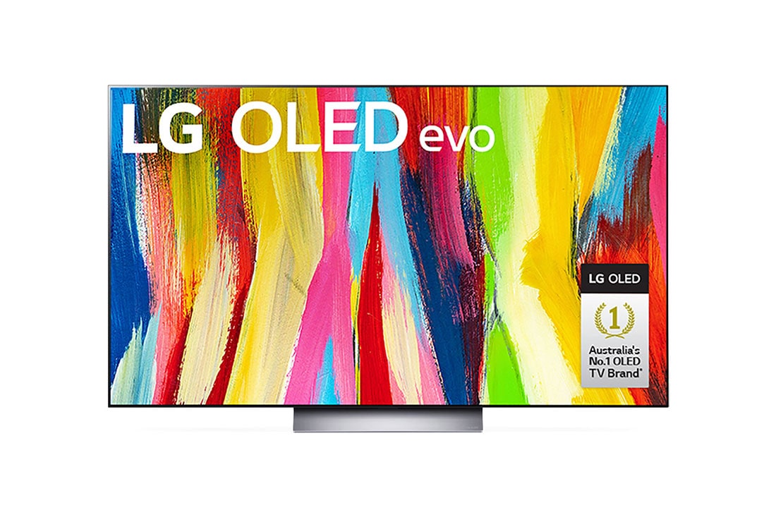 LG OLED evo C2 77 inch 4K Smart TV Self Lit OLED Pixels, Front view , OLED77C2PSC
