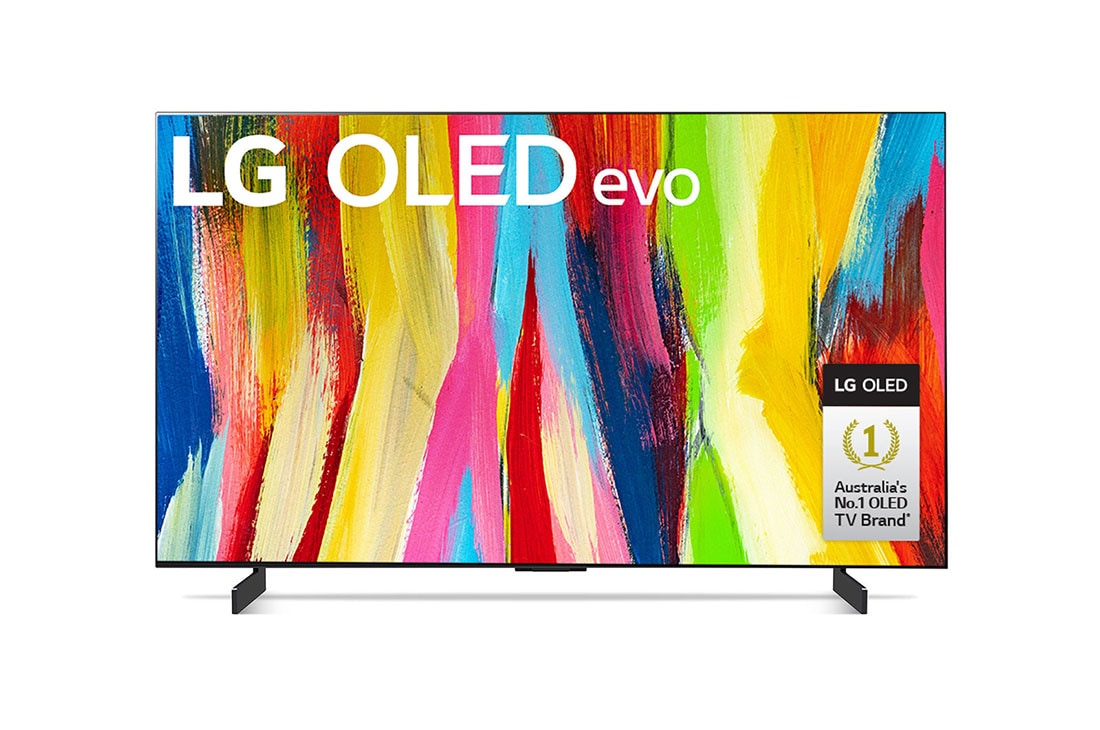 LG OLED evo C2 42 inch 4K Smart TV Gaming TV with Self Lit OLED Pixels, Front view , OLED42C2PSA