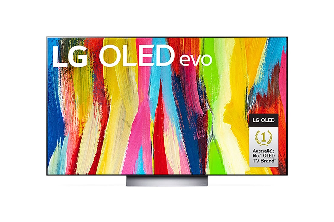 LG OLED evo C2 55 inch 4K Smart TV Self Lit OLED Pixels, Front view , OLED55C2PSC