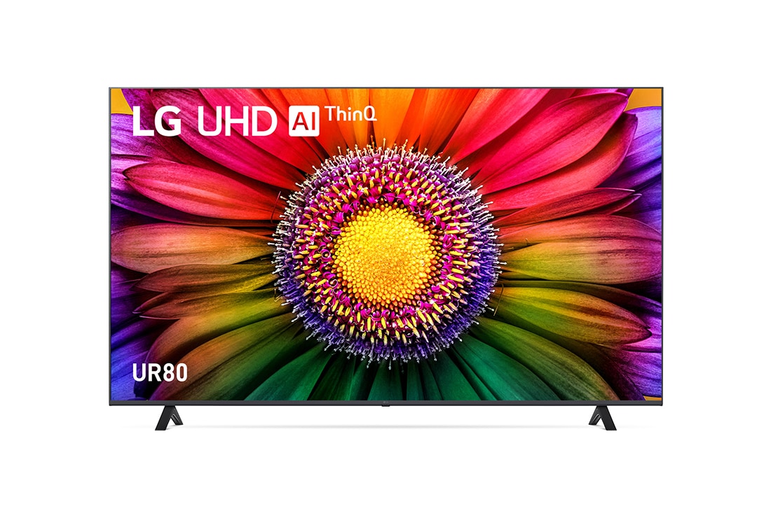 LG UHD TV UR80 75 inch 4K Smart TV with Al Sound Pro, A front view of the LG UHD TV, 75UR8050PSB