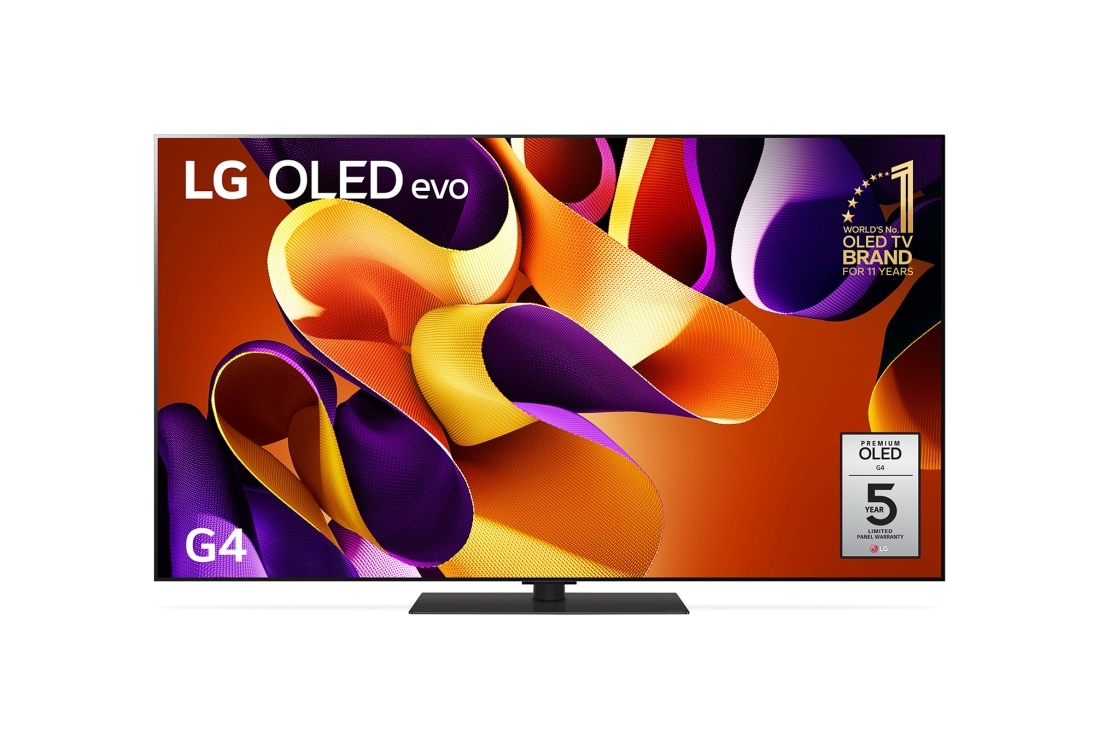 LG 55 Inch LG OLED evo G4 4K Smart TV 2024, Front view, OLED55G4PSA