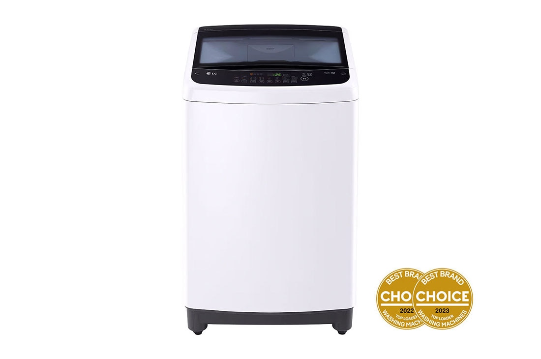 LG 8.5kg Top Load Washing Machine with Smart Inverter Control, front view, WTG8521
