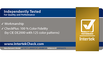 Logo Intertek certifiant la fidélité des couleurs