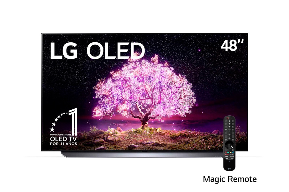 LG OLED 48'' C1 4K Smart TV con ThinQ AI (Inteligencia Artificial), Procesador α9 Gen4 AI , vista frontal, OLED48C1PSA