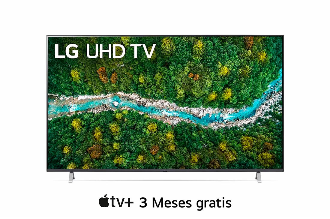 LG UHD AI ThinQ 75'' UP77 4K Smart TV, Procesador α5 AI, Magic Remote, Vista frontal del televisor LG UHD, 75UP7760PSB