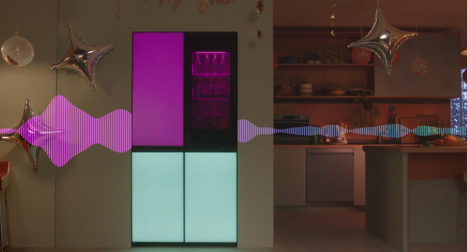 Lancez votre musique sur l'enceinte intégrée au réfrigérateur grâce au Bluetooth.