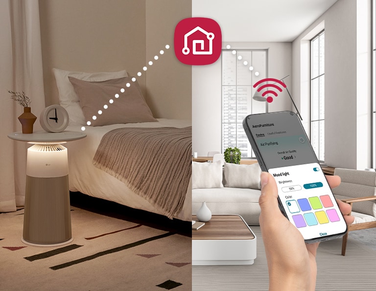 使用智能手機，遙距控制睡房內的產品。