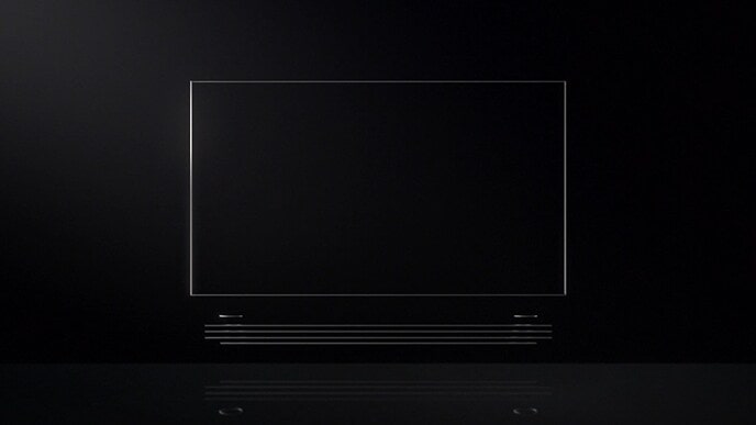 銀色細輪廓線指示LG SIGNATURE OLED TV W的產品外觀。
