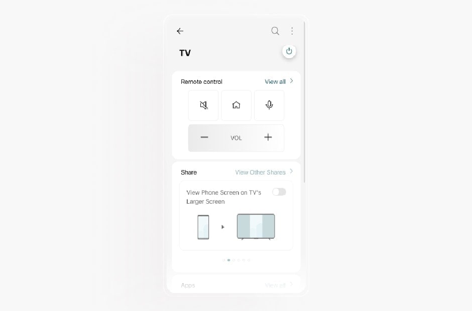 Image shows the TV screen in the LG ThinQ app