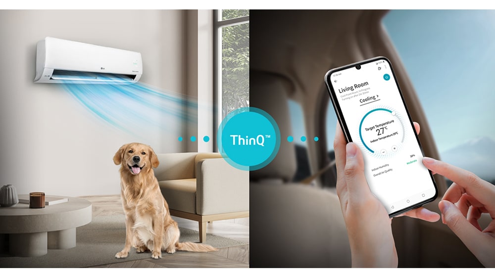 The connection between the air conditioner and the smartphone in the house