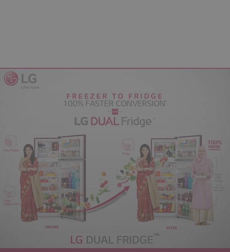 Freezer to Fridge - LG Dual Fridge