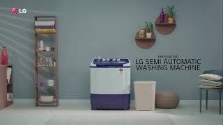 LG 7.5Kg Semi Automatic Washing Machine, Roller Jet Pulsator + Soak, Purple, play video, P7525SPAZ, thumbnail 2
