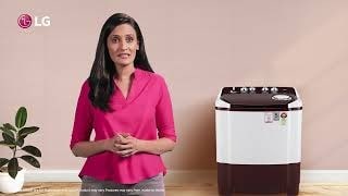 LG 7.5Kg Semi Automatic Washing Machine, Roller Jet Pulsator + Soak, Purple, play video, P7525SPAZ, thumbnail 1