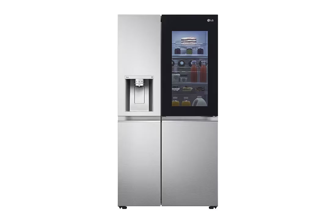 LG water and ice dispenser Refrigerator installed in the kitchen