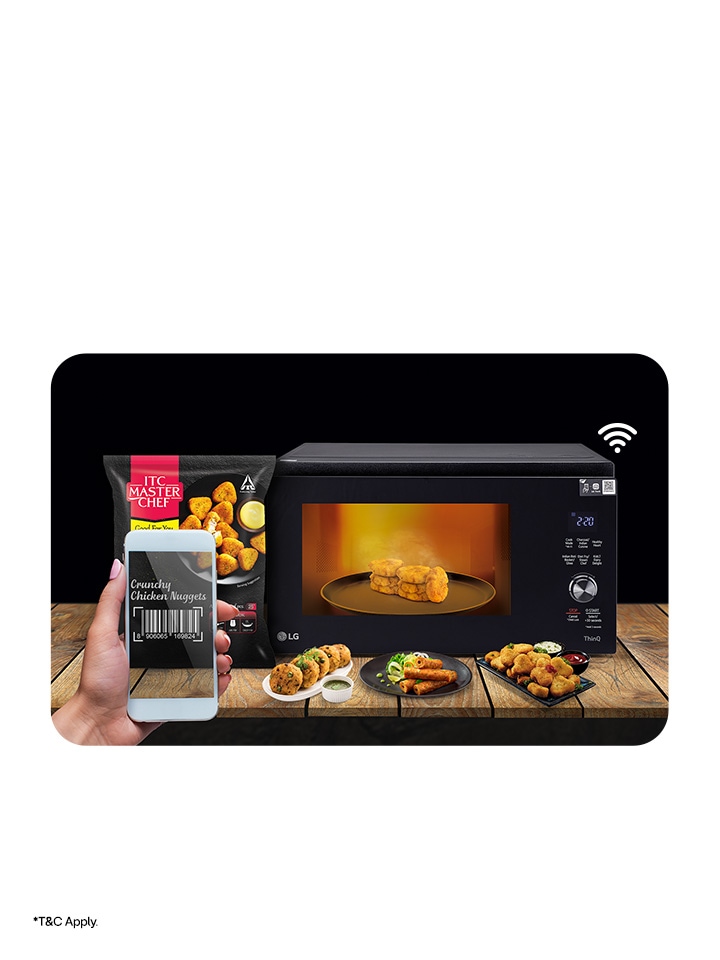 This is an image illustrating the scan option, through which customers can find dish recipes available with the MWO product.