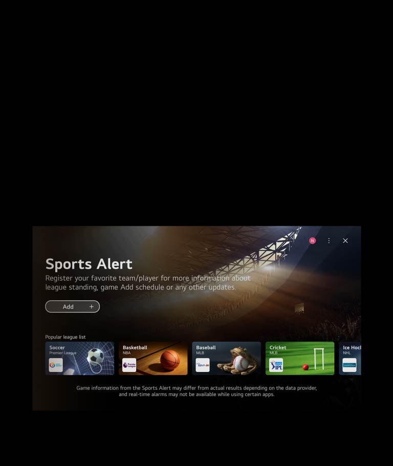 Un video che mostra la schermata home di WebOS. Il cursore fa clic sulla scheda rapida Giochi e poi sulla scheda rapida Sport, che portano entrambe a schermate con contenuti correlati.