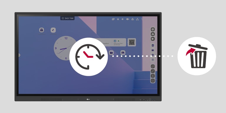 LG CreateBoard se puede configurar para eliminar archivos automáticamente después de un período de tiempo específico.
