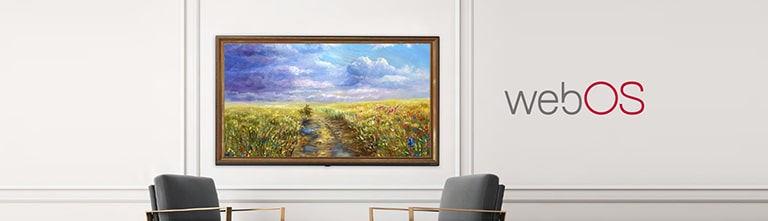 Un televisor proyecta una obra de arte con el modo Galería basado en webOS.