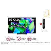 LG  LG OLED evo 48" C3 4K Smart TV con ThinQ AI (Inteligencia Artificial), 4K Procesador Inteligente α9 generación 6 (2023), OLED48C3PSA