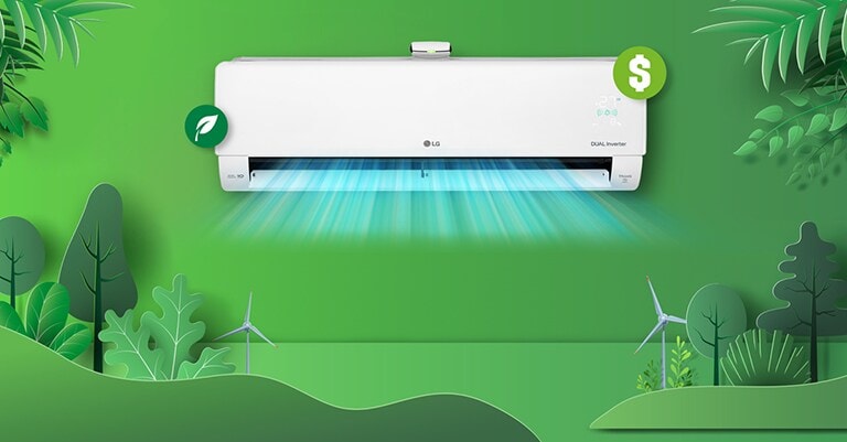 An air conditioner that is eco-friendly and feels like a natural wind.