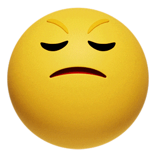 Emoji with a sad expression.