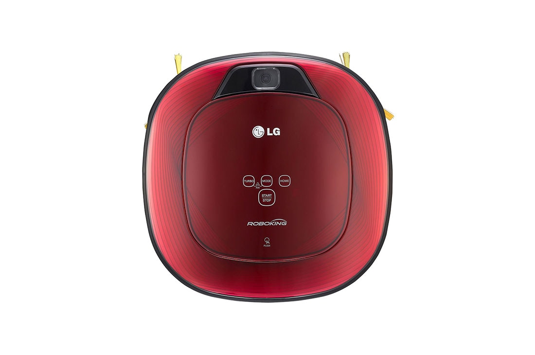 LG Ny robotstøvsuger i ruby red farve med Smart Inverter Motor™ og alligevel grundig rengøring af hjørner, VR8601RR