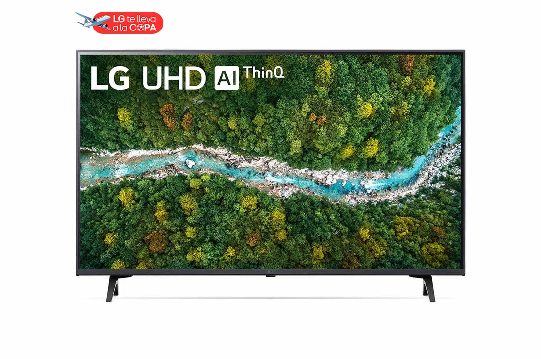 LG TV 43'' | Ultra HD LED |Procesador α5 Gen4| ThinQ ™ | 4K HDR Activo | Verdadera Experiencia de Cine, vista frontal con imagen de relleno, 43UP7750PSB