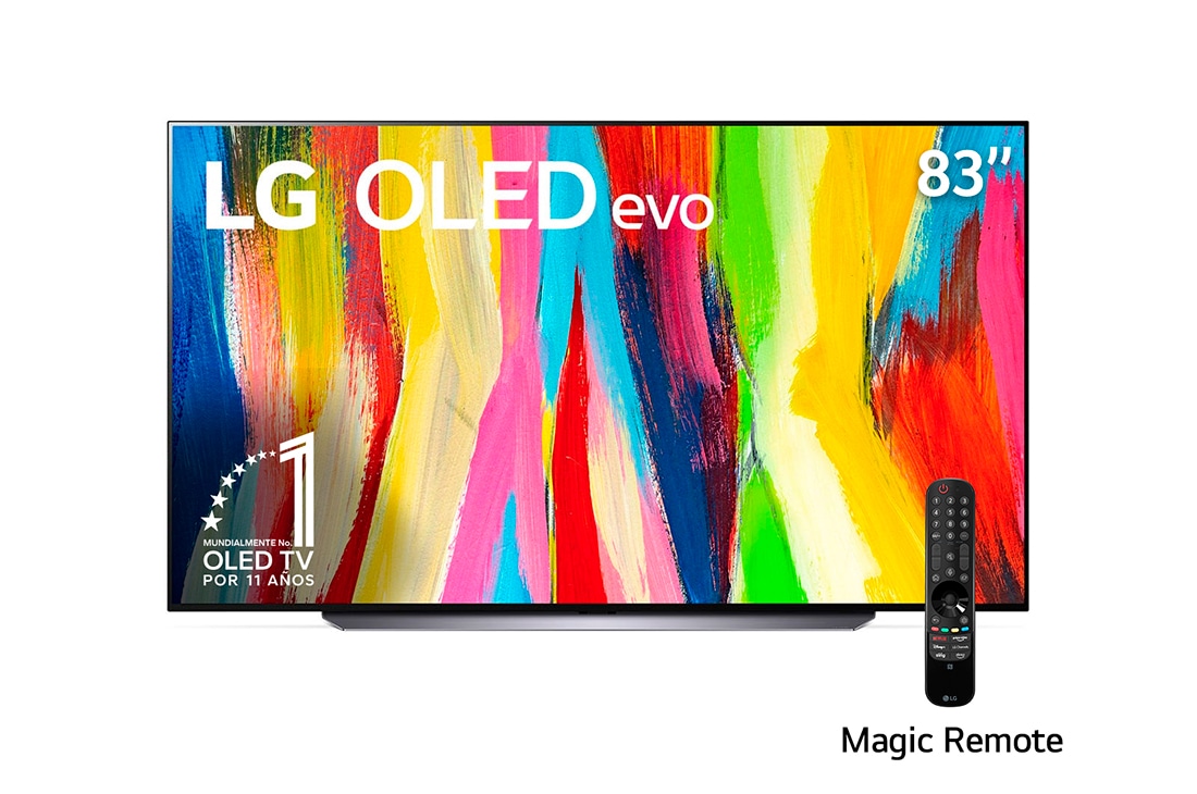 LG OLED evo C2 Smart TV 4K de 83 pulgadas con AI ThinQ , Vista frontal, OLED83C2PSA