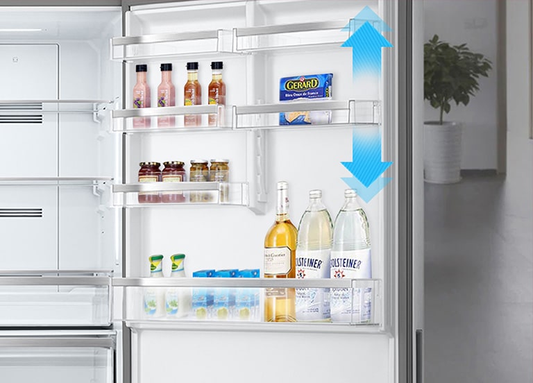 Various products stored in the refrigerator door