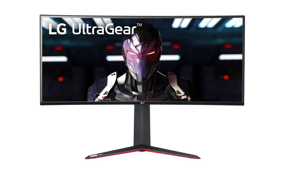LG 34'' 21:9 UltraGear™ Nano IPS 1ms (GtG) Curved Gaming Monitor, front view, 34GN850-B