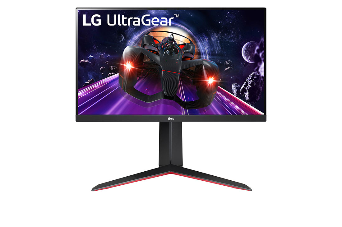 LG 23.8” UltraGear™ Full HD IPS 1ms (GtG) Gaming Monitor, front view, 24GN65R-B