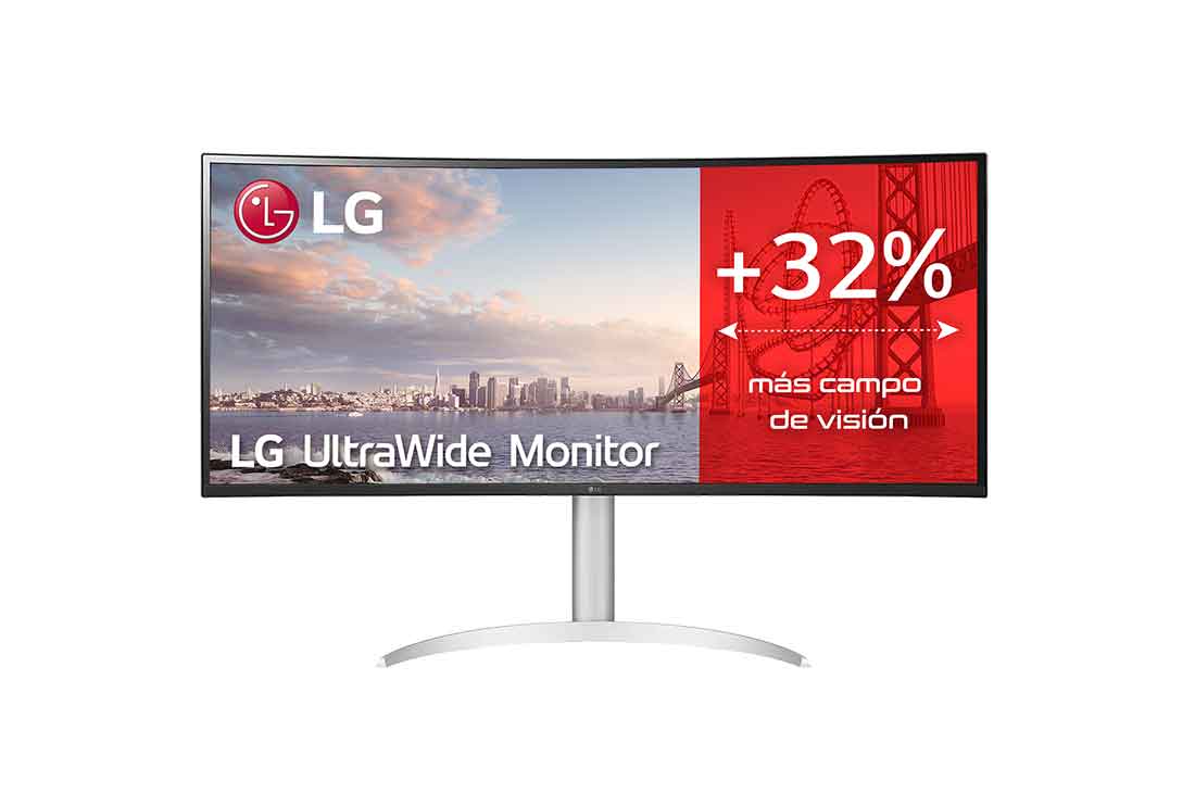LG 34WQ650-W - Monitor Ultrapanoramico 21:9 LG UltraWide (Panel IPS:2560x1080, 400cd/m², 1000:1, sRGB >99%); diag. 86,42cm; entr.: HDMIx1, DPx1, USB-Cx1; Ajust. En altura e inclinación., front view, 34WQ650-W