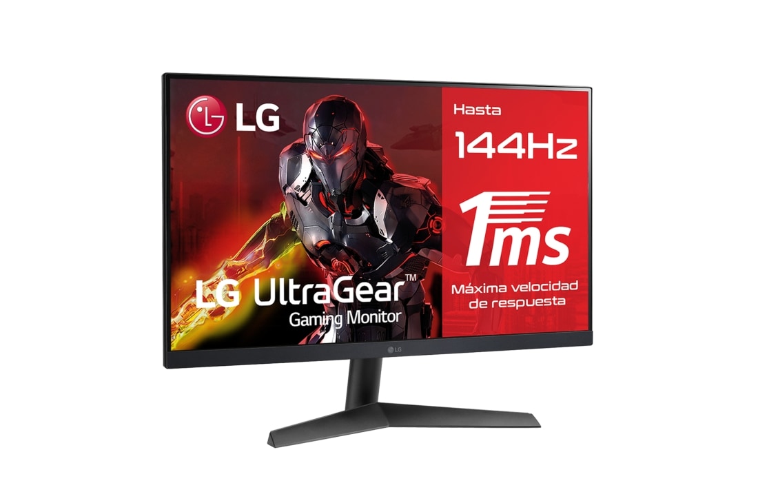 LG 24GN60R-B - Monitor gaming LG UltraGear (Panel IPS: 1920 x 1080 (FHD), 16:9, 300 cd/m², 1000:1, 1ms (GtG), 144 Hz); entradas: DP x1, HDMI x1; FreeSync™ Premium, 24gn60r, 24GN60R-B