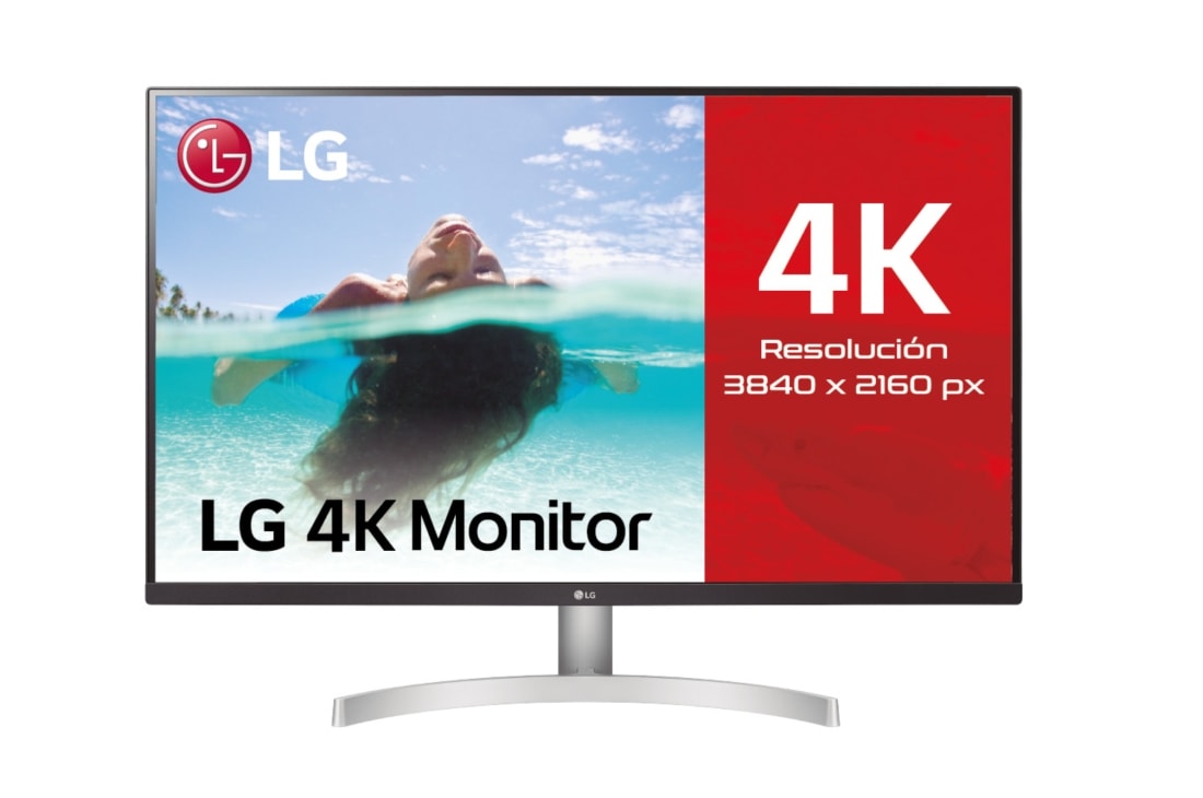 LG 32UN500P-W - Monitor 4K UHD LG UltraFine™ (Panel VA: 3840 x 2160p, 16:9, 350cd/m², 3000:1, DCI-P3 >90%, 60Hz, 4ms); diag. 80cm; entradas: HDMI x2, DP x1; altavoces 5W ; marcos ultrafinos, G, Vista frontal, 32UN500P-W