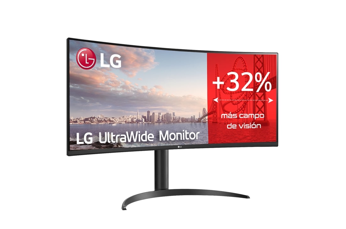 LG 34WP65CP-B - Monitor LG UltraGear UltraWide (Panel VA: 3440x1440, 160Hz, 300cd/m², 3000:1, sRGB>99%, curvo); AMD FreSync™ Premium; 5ms (1ms con MBR); HDR10; Estabilizador de Negros; Modo Lectura, 34WP65CP-B, 34WP65CP-B
