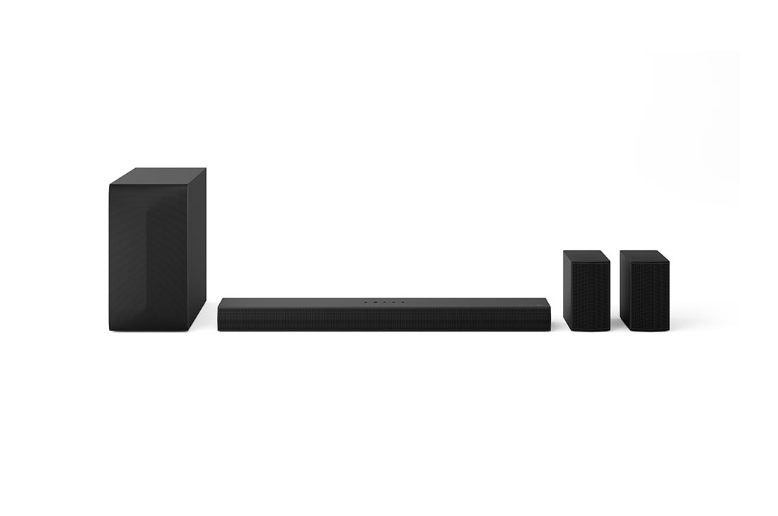 LG Soundbar S60TR, Μπροστινή όψη LG Soundbar S60TR, subwoofer και πίσω ηχείων, S60TR