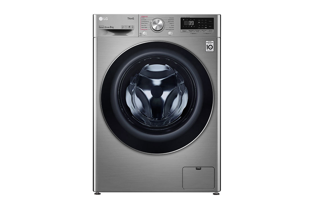 LG Πλυντήριο Ρούχων 8kg, AI DD™, Ατμού, TurboWash™360˚ , front image, F4WV708S2TE