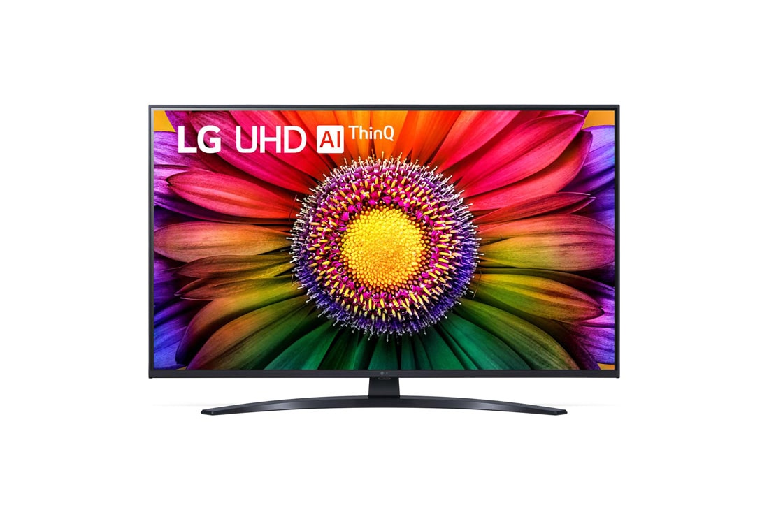 LG UHD UR81 4K 43 ιντσών Smart TV, 2023, Μπροστινή όψη της LG UHD TV, 43UR81006LJ