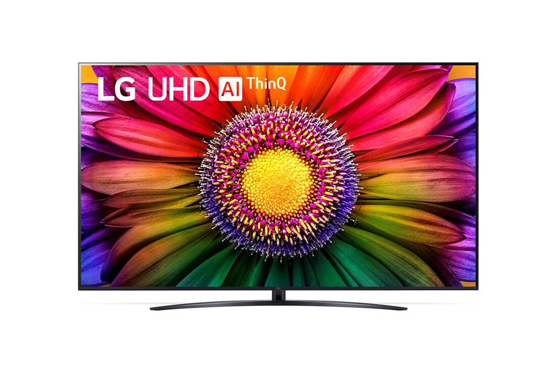 LG UHD UR81 4K 86 ιντσών Smart TV, 2023, Μπροστινή όψη της LG UHD TV, 86UR81006LA