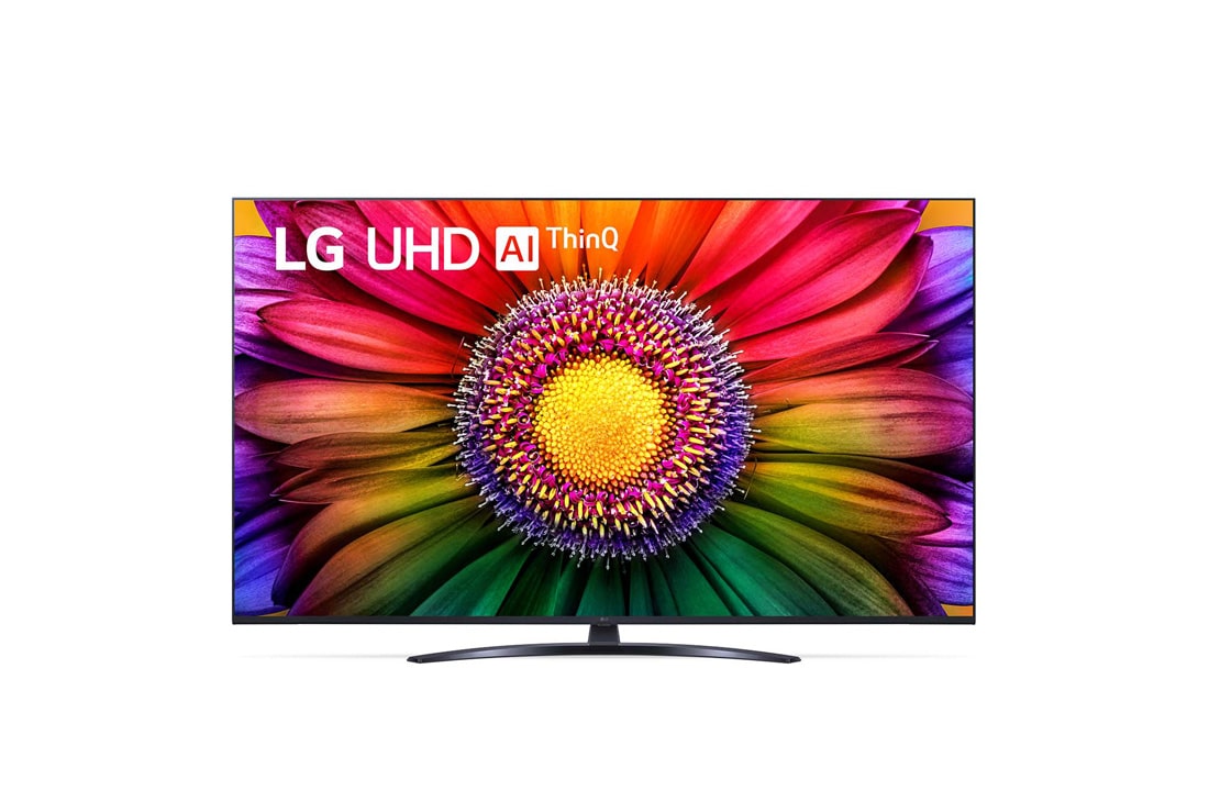 LG UHD UR81 4K 55 ιντσών Smart TV, 2023, Μπροστινή όψη της LG UHD TV, 55UR81006LJ